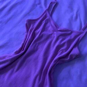 Purple Ribbed Tank Top